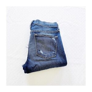 Flying Monkey Distressed Assymetric Hem Dk Wash Denim Jeans SZ25